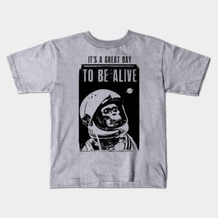 Monkey Astronaut Typography Funny Design Kids T-Shirt